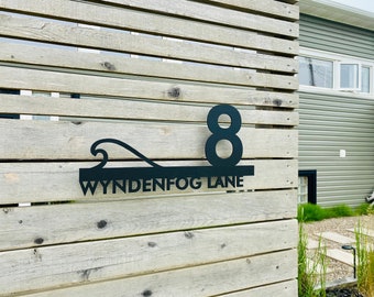 Wave House Number - Custom House Number Sign - Wave Address Plaque - House Sign - Modern House Number - Modern Address Sign - Wave sign