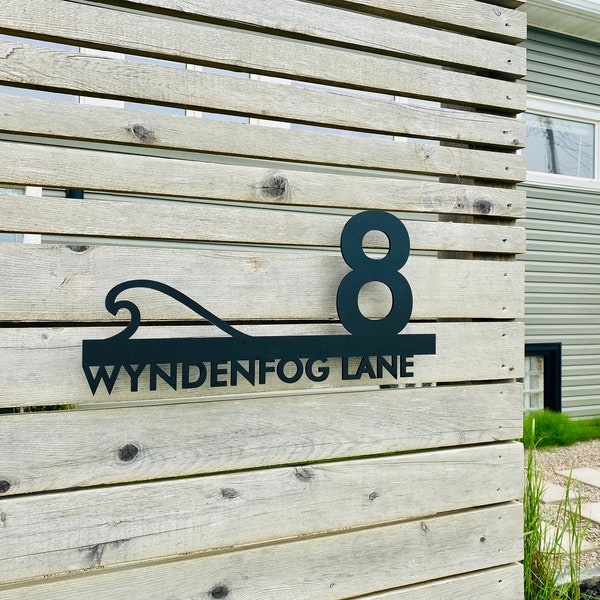 Wave House Number - Custom House Number Sign - Wave Address Plaque - House Sign - Modern House Number - Modern Address Sign - Wave sign