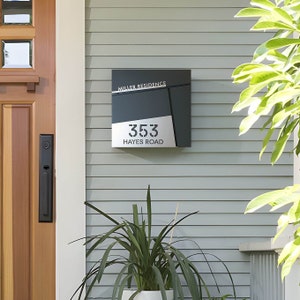 Personalised Wall-Mounted Mailbox, Letterbox, Modern Mailbox, Contemporary Postbox, RAL 7016 Anthracite Grey