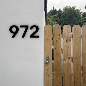 House Numbers - Hidden Fixings - Floating House Numbers - Black Grey Silver White - Different Sizes and Installation Options