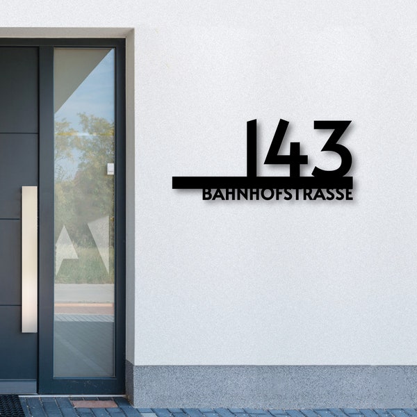 Modern House Number Sign - Black House Numbers - Silver Address Plaque - House Number Sign - Anthracite House Numbers - Address Sign