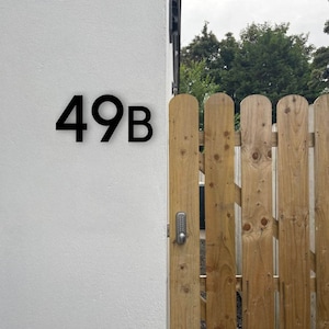 House Numbers - Hidden Fixings - Floating House Numbers - Black Silver White - Different Sizes and Installation Options