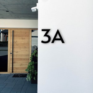 Modern House Numbers - Hidden Fixings - Floating House Numbers - Black Silver White - Different Sizes and Installation Options