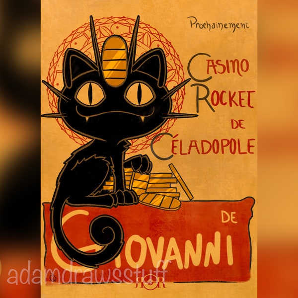 Casino Rocket - Meowth Pokemon Print