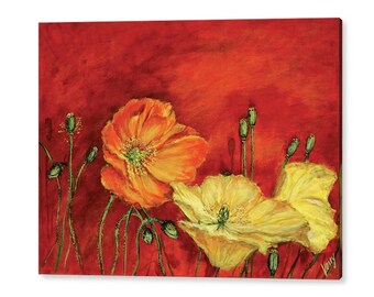 Poppies on Red