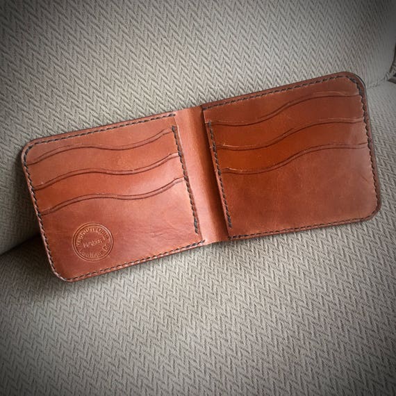 In Stock Ready To Ship Buck Brown Harness Leather Bifold Wallet - 