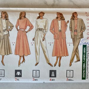 Butterick Fast and Easy pattern 4311, size (L-XL), Misses’/ Misses’ Petite Jacket, Top, Skirt  and Pants, uncut pattern with instructions