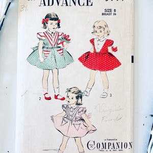Advance 5991 Child's Dress Sewing Pattern, Size 8, Pockets