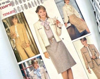 Butterick Pattern 6254, size 8-10-12, Misses’  Jacket, Skirt, Pants and Blouse, 1980’s, uncut pattern with instructions