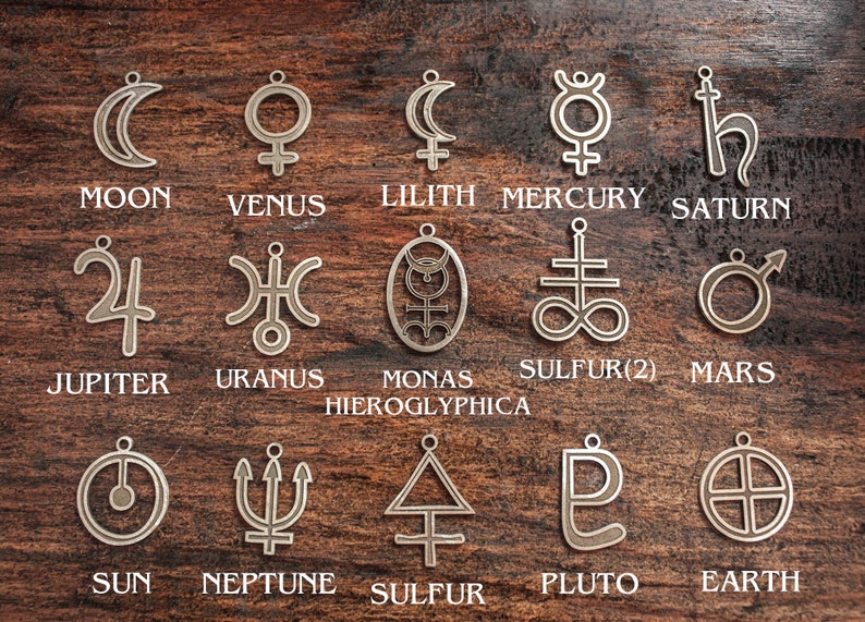 PLANET GLYPHS SYMBOLS Planetary Alchemical Symbols Etsy