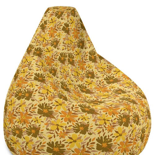 Yellow Geometric Pattern UV/Mould Resistant WATERPROOF OUTDOOR BEAN BAG Cover 