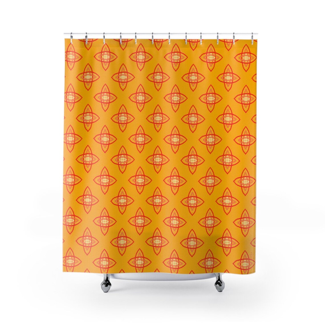 Retro Shower Curtain Mid Century Modern Shower Curtain Boho Etsy UK