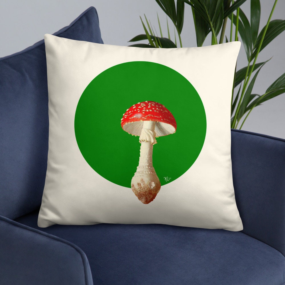 Mushroom pillow cover boho throw pillow for sofa cottagecore Etsy