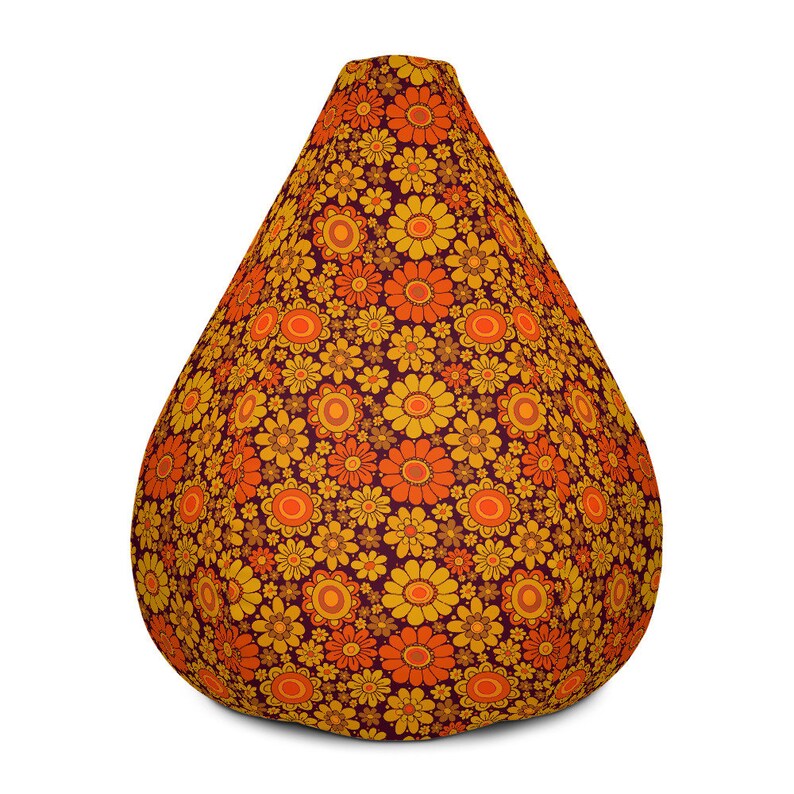 Groovy Flowers Bean Bag Chair Adult Waterproof Bean Bag Cover Etsy