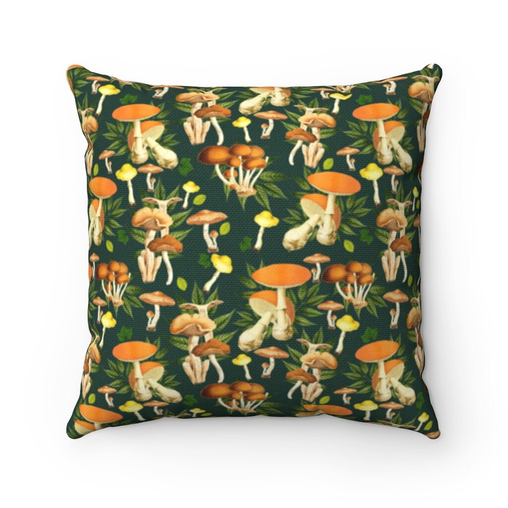 Mushroom pillow cover boho throw pillow for sofa cottagecore Etsy