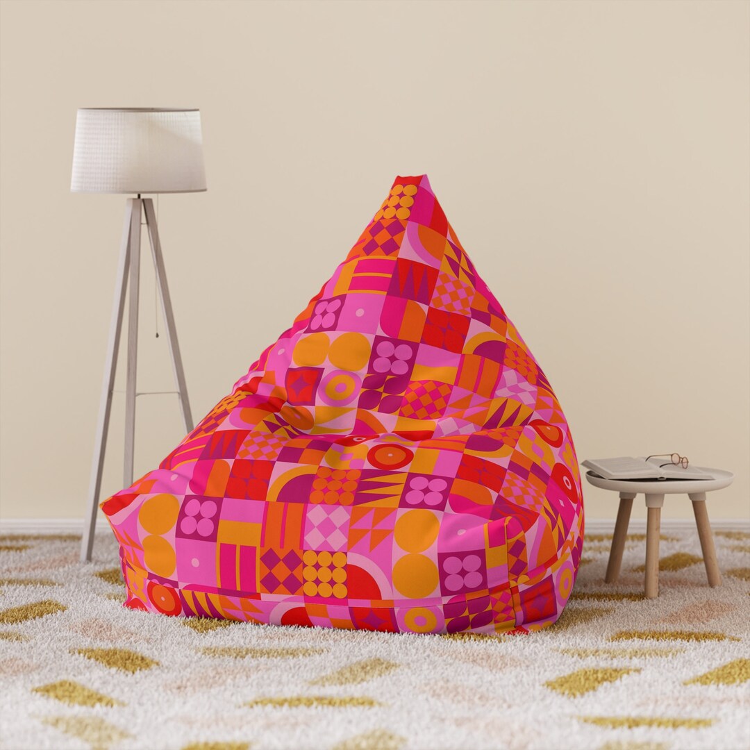 Hot Pink Bean Bag Chair Adult Outdoor Bean Bag Chair Cover Etsy