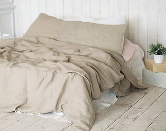 Light Beige Linen DUVET COVER Queen duvet King duvet Double Full Single bedding Soft Stonewashed linen Linen doona cover