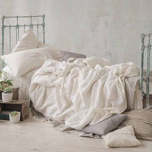 Linen DUVET COVER White comforter cover pure linen image 5