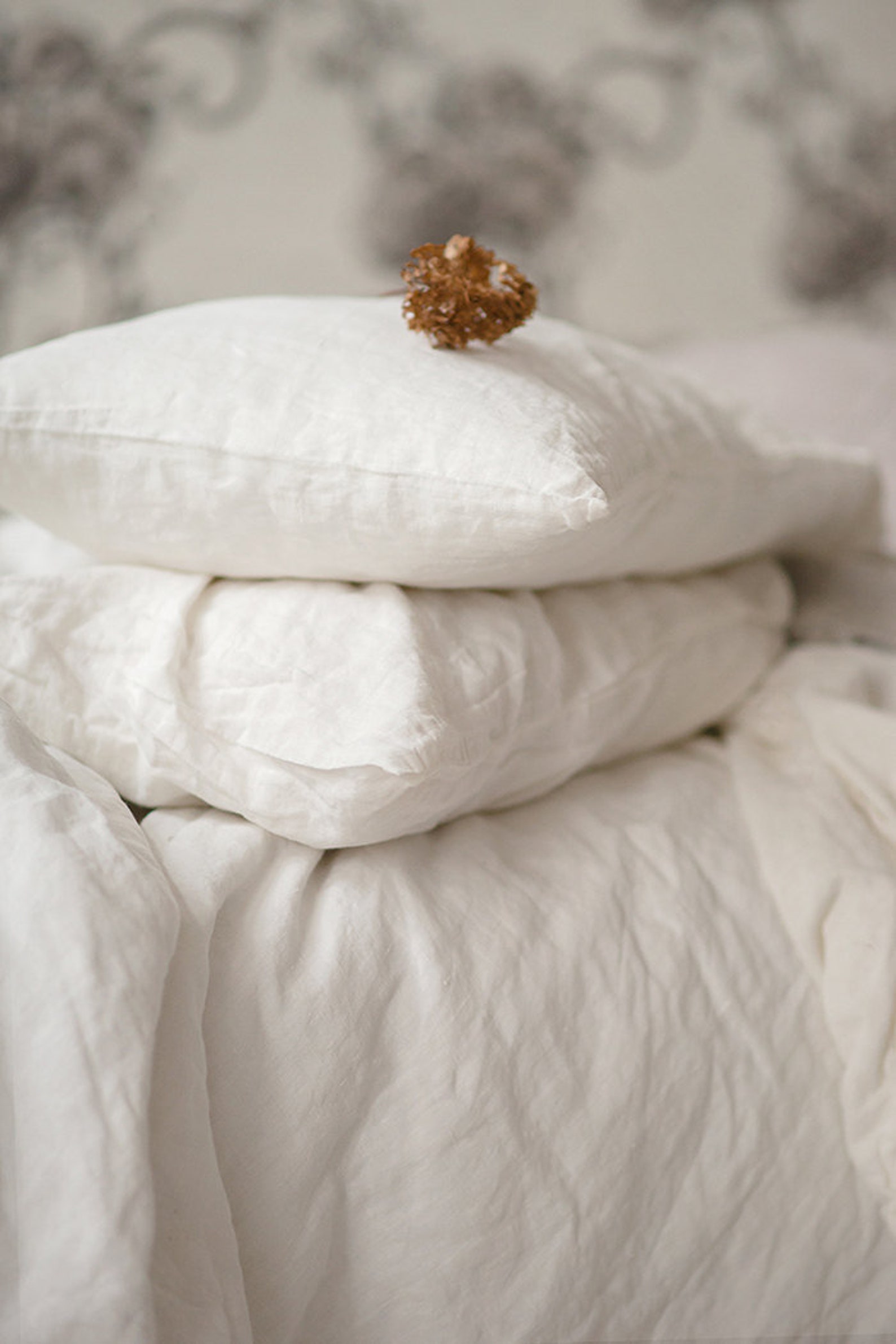 Antique White Linen Pillowcase Stone Washed Super Soft Etsy