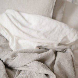 Linen bedding Natural Grey Linen Flat Sheet Eco friendly image 4