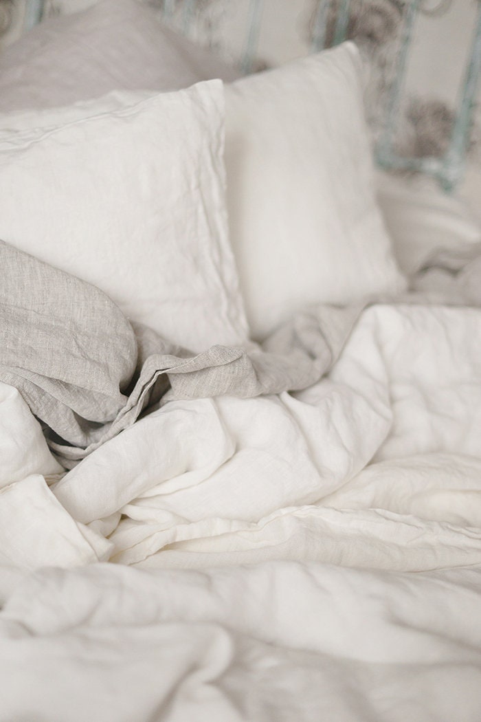 Antique White Linen Pillowcase Stone Washed Super Soft Etsy