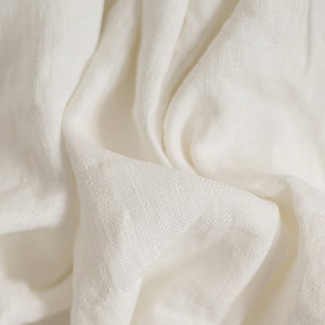Antuque White Linen Throw Blanket, Bed Cover, Coverlet, Heavy Weight Linen Sheet image 4