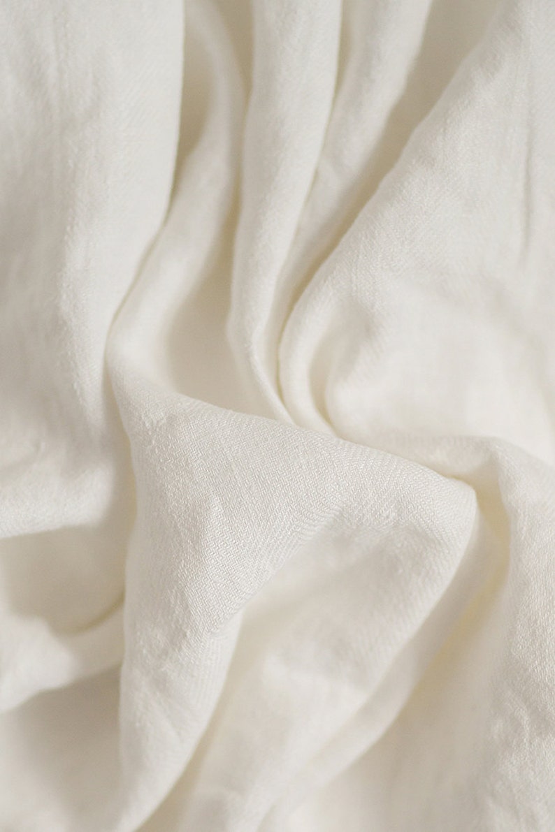 Antuque White Linen Throw Blanket, Bed Cover, Coverlet, Heavy Weight Linen Sheet zdjęcie 4