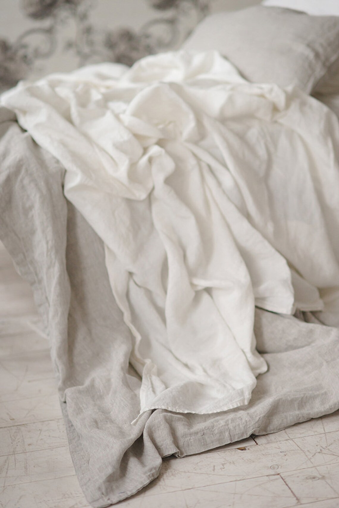 Antique White Linen Pillowcase Stone Washed Super Soft Etsy