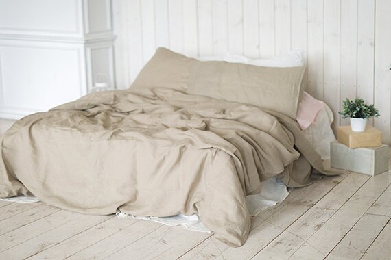 Light Beige Linen Duvet Cover Queen Duvet King Duvet Double Etsy