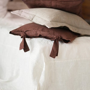 Linen DUVET COVER Set Brown Chocolate Custom size image 7