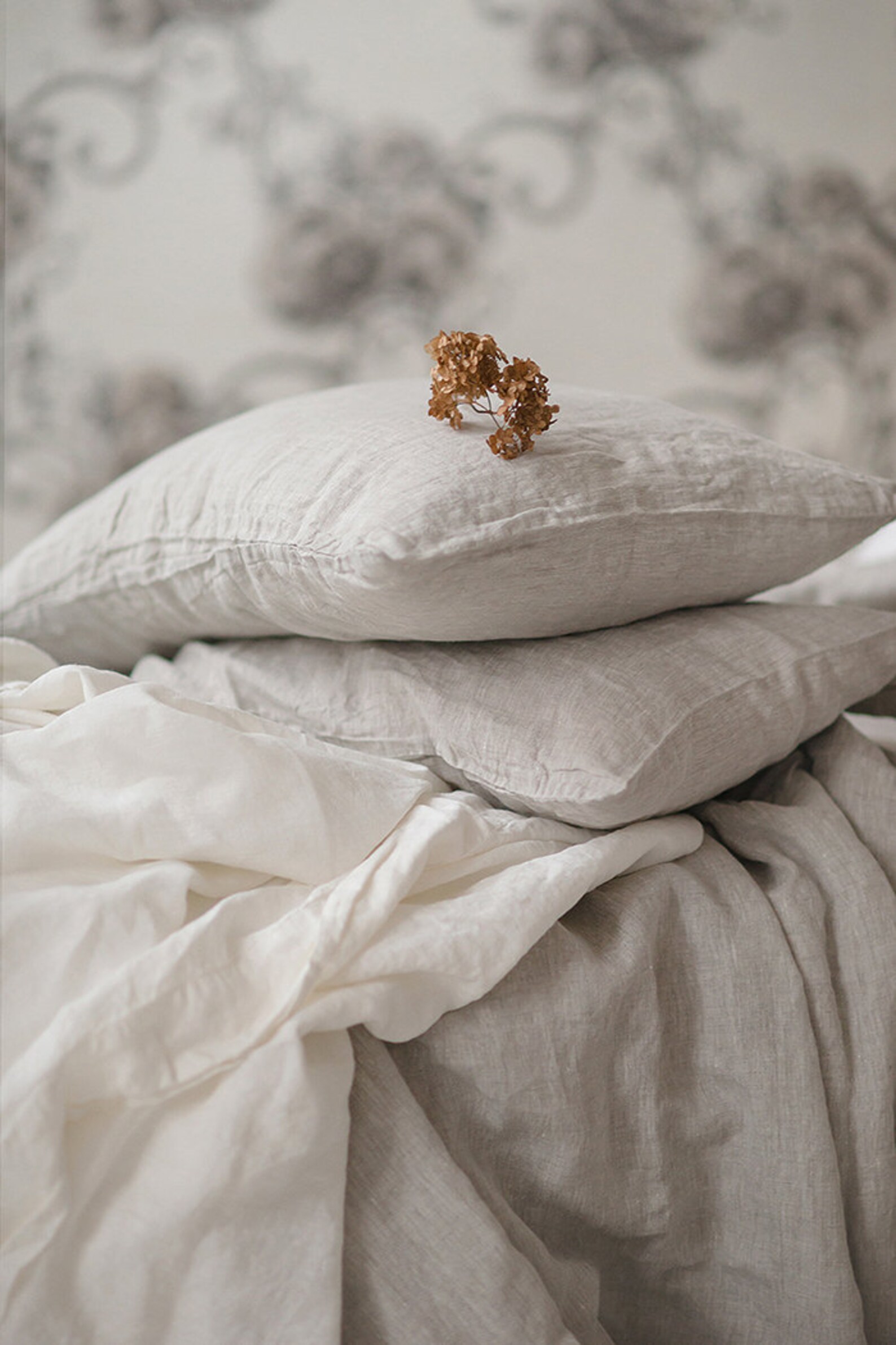 Antique White Linen Pillowcase Stone Washed Super Soft Etsy