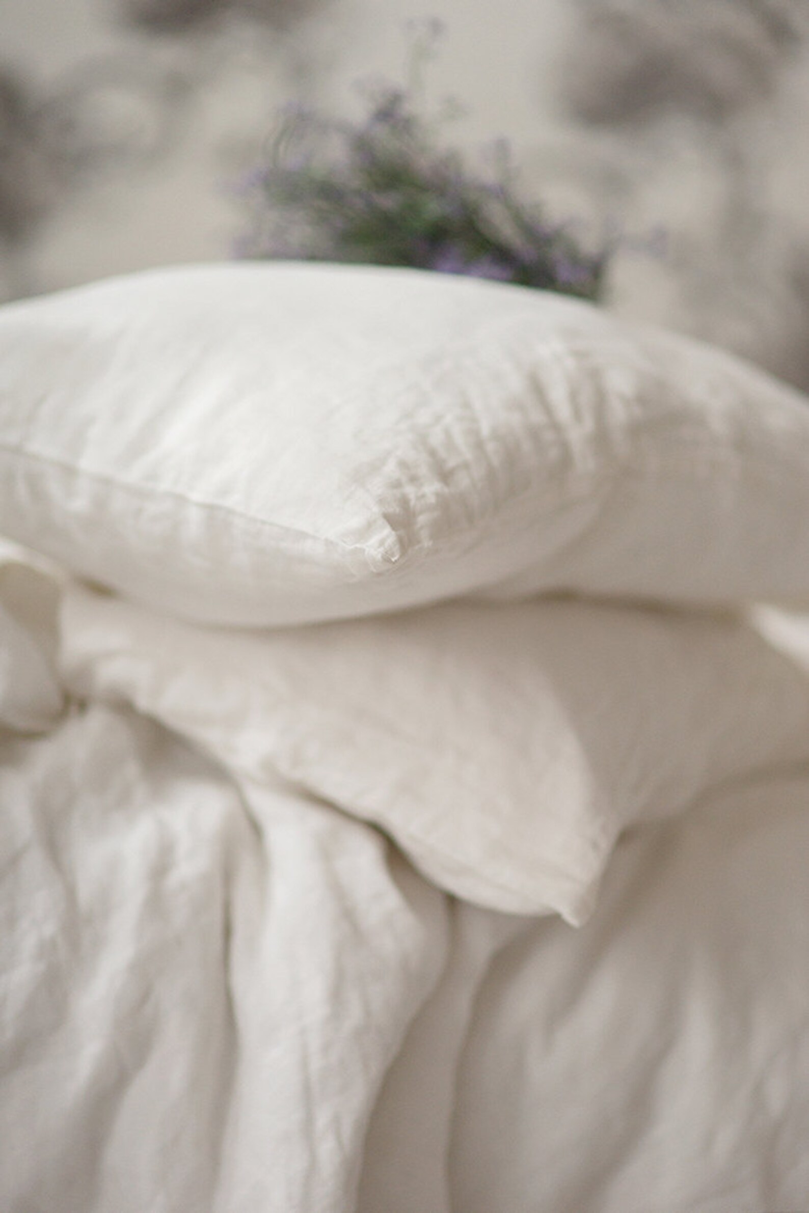 Antique White Linen Pillowcase Stone Washed Super Soft Etsy