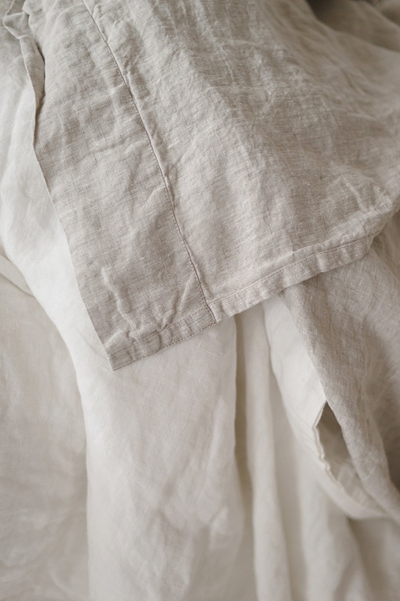 Linen bedding Natural Grey Linen Flat Sheet Eco friendly image 2