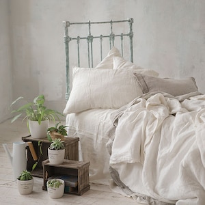 Linen DUVET COVER White comforter cover pure linen image 8