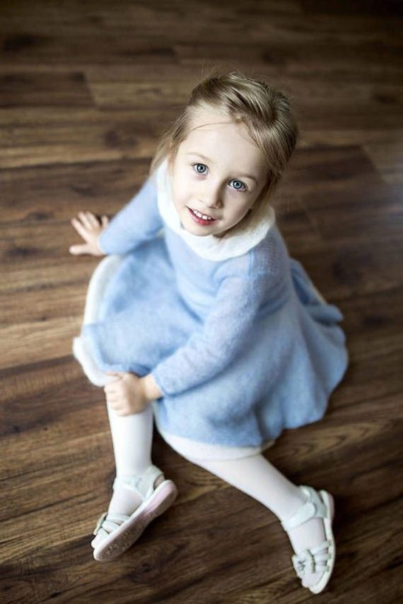 blue cheese dressing homemade Flower Girl Dress in Dusty Blue Lace and Tulle  Lisa Ann's Creations
