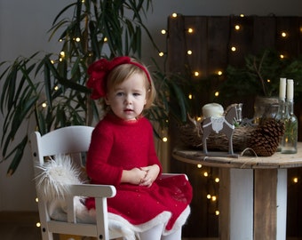 Baby first Christmas dress, Baby girl Christmas outfit, Baby Christmas dress red, Christmas baby outfit, Girl Christmas dress