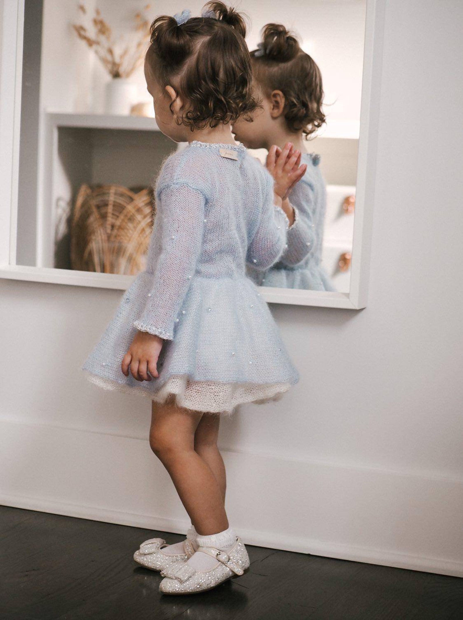 Sleeveless Dress For Baby Girl In Blue Color main image 1
