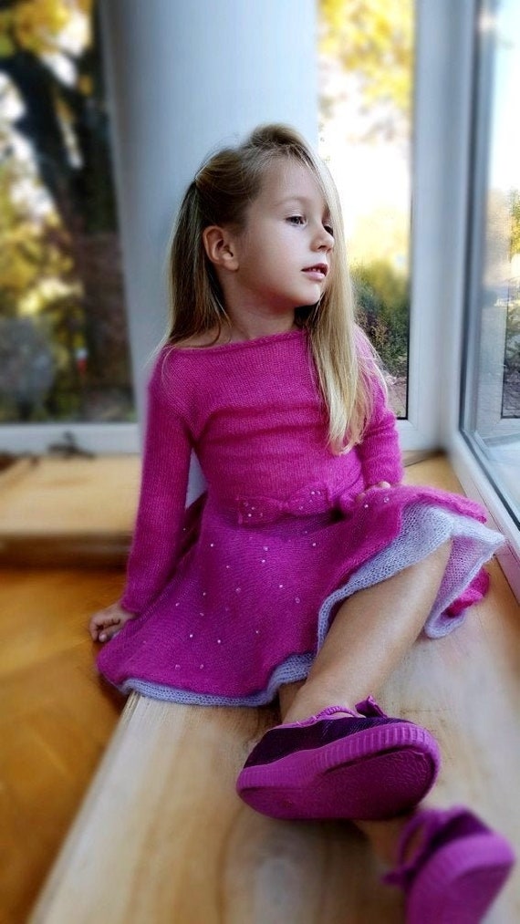 Pink little girl dress with beads Little girl dresses Etsy