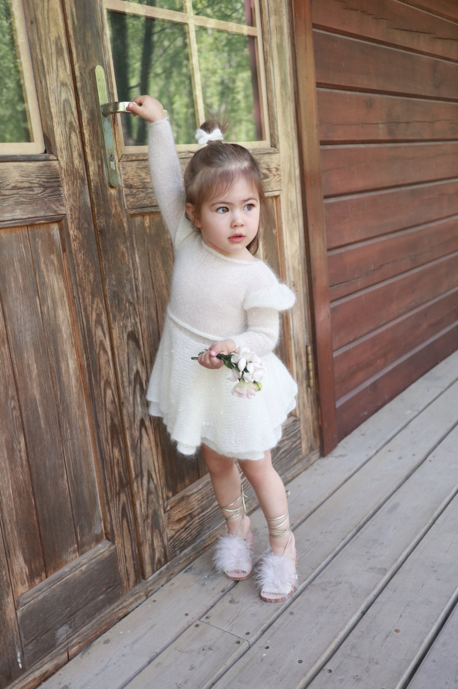 Winter Baptism Dress for Baby Girl First Communion Dress Etsy