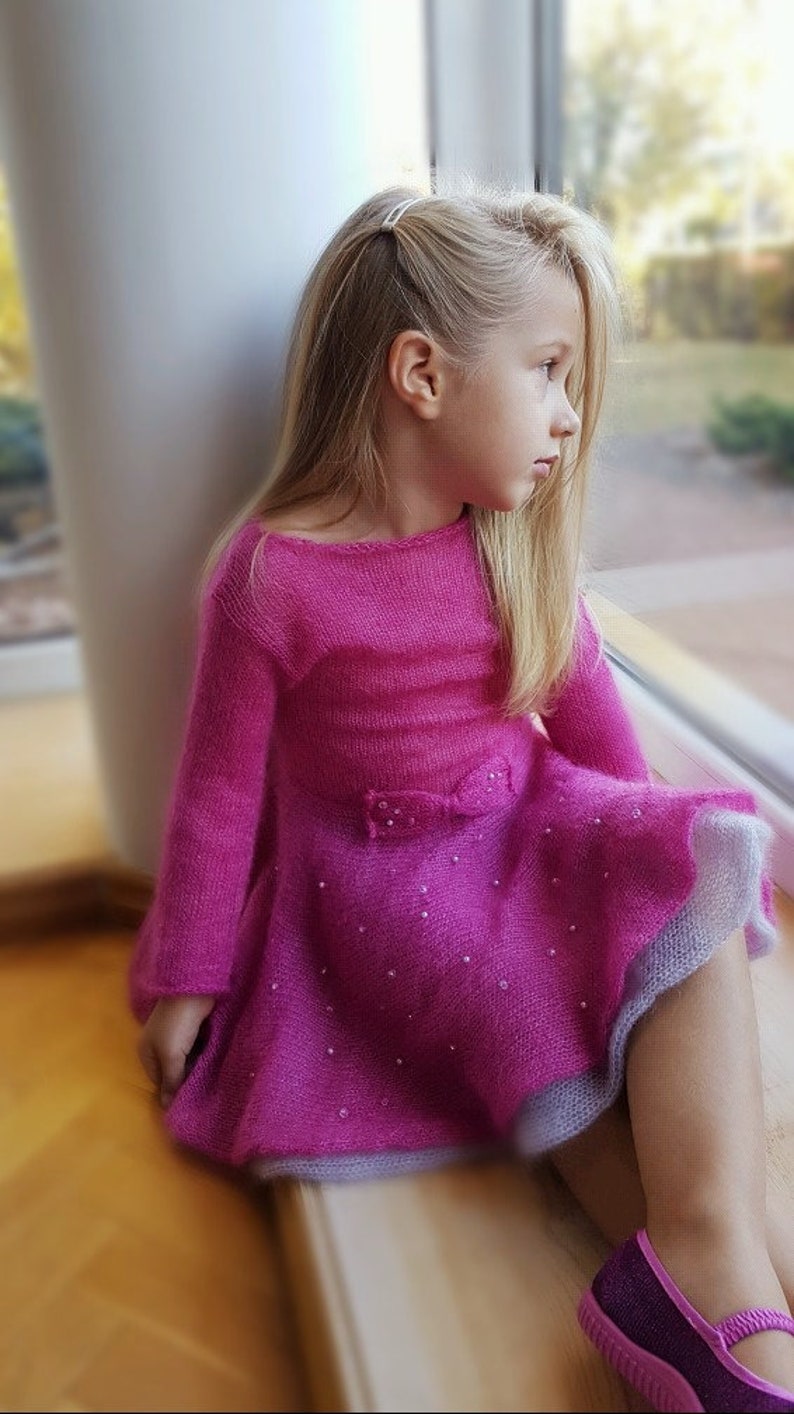 Pink little girl dress with beads Little girl dresses Etsy