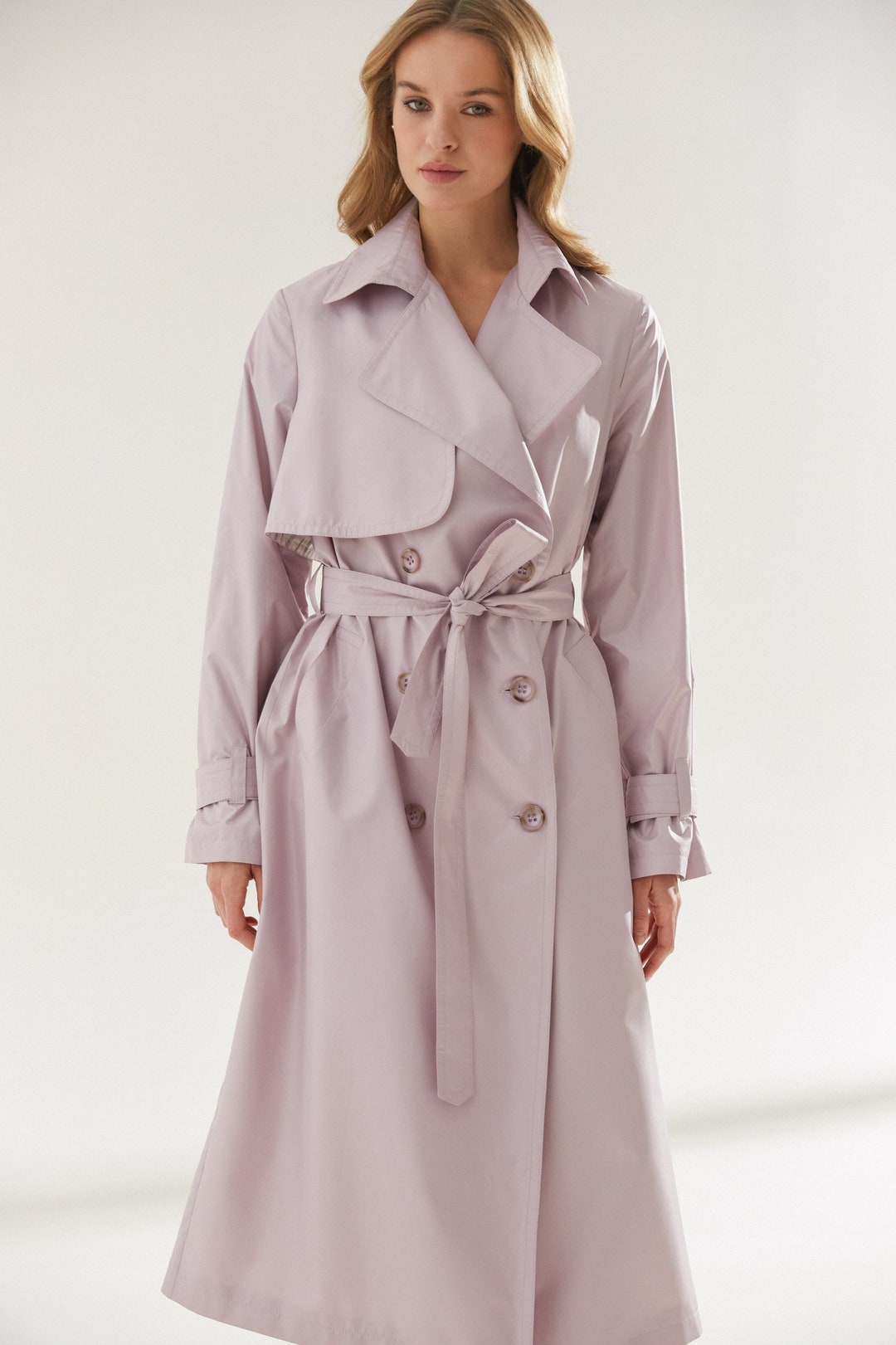 Basic Trenchcoat With Yoke in Lavender Waterproof Raincoat Etsy