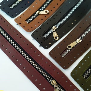 PU leather zipper for knitted bag / High Quality Zipper Frame For Bag / PU Leather Accessories For Purse Handbag Supply Purse Replacement