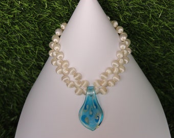 Silk Thread Bead Pendant Choker