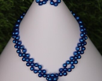 Blue Aventurine beaded Necklace Set
