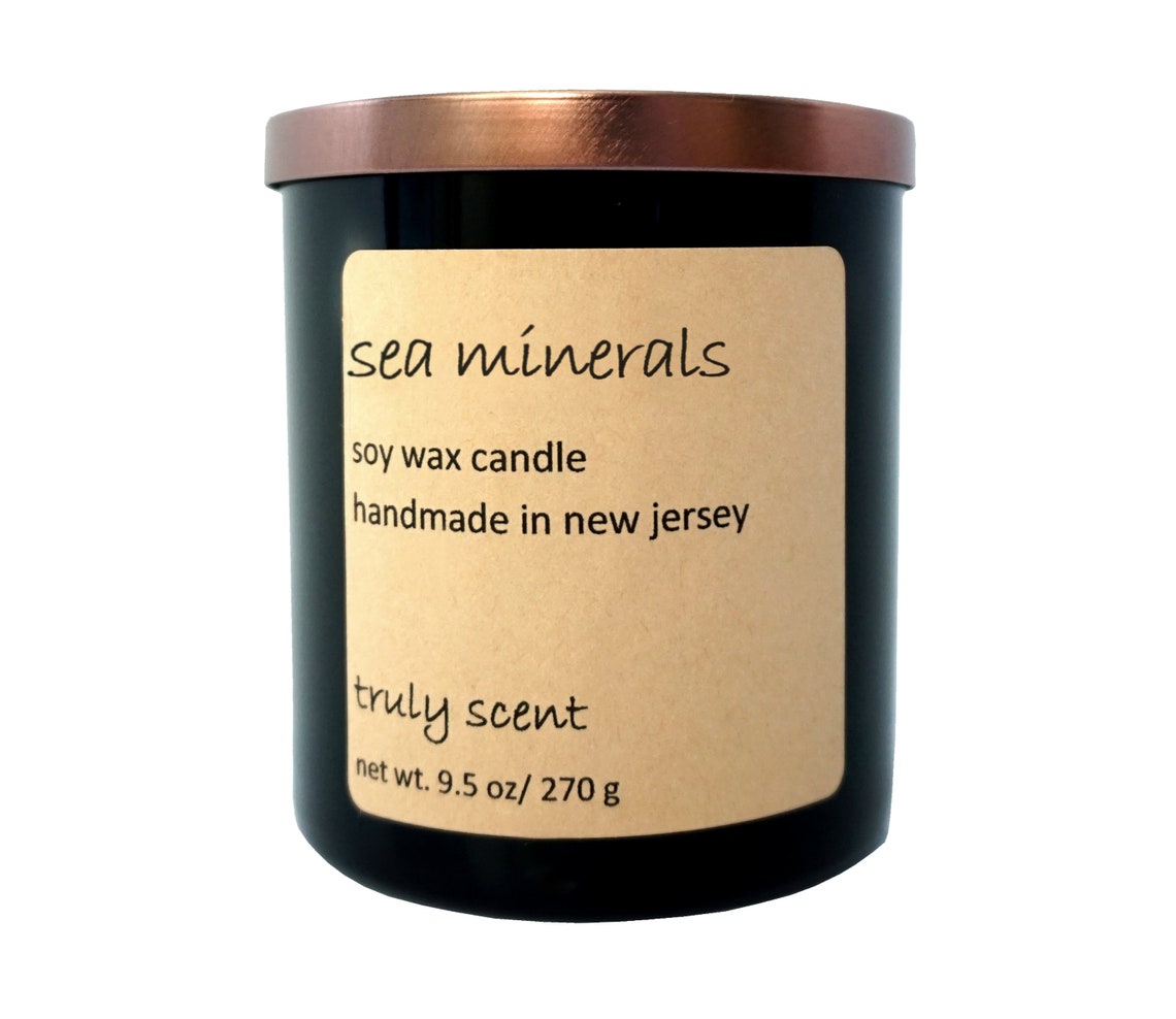 Sea Minerals Soy Candle Hand Poured Eucalyptus Freesia Etsy