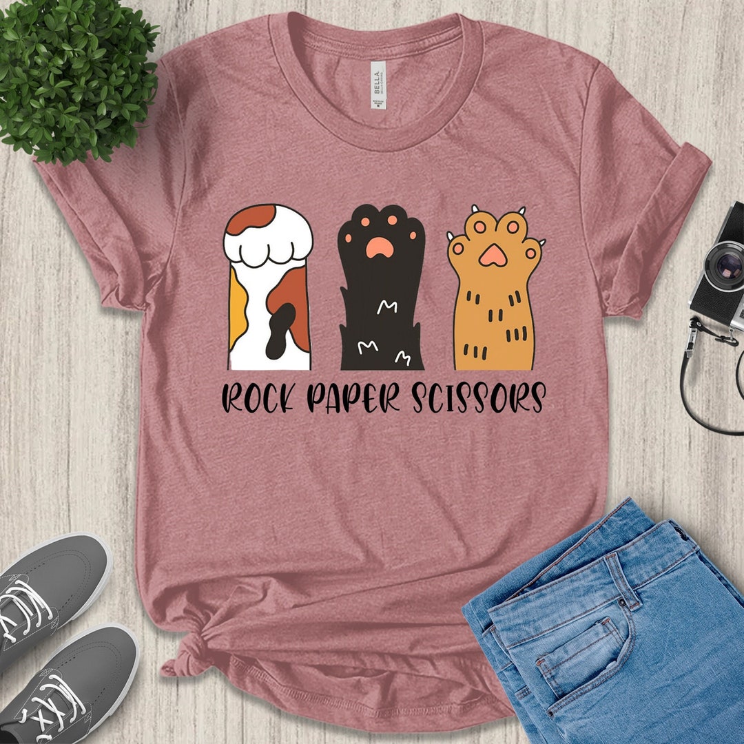 Rock Paper Scissors Shirt, Funny Cat Paw Shirt, Shirt for Cat Lover