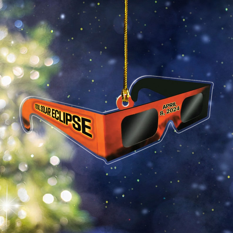 Total Solar Eclipse Glasses Ornament April 8th 2024 Souvenir Etsy
