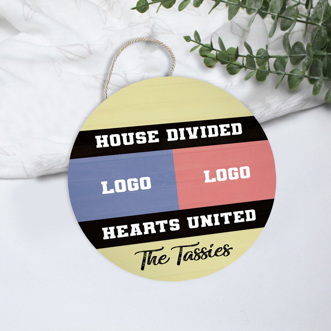 House Divided Heart United Wooden Door Sign Customize With Etsy