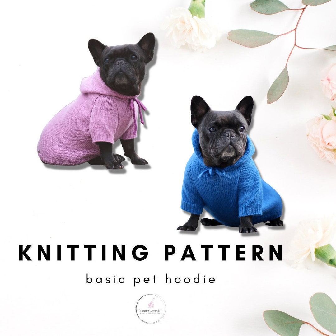 Knitting Pattern PDF French Bulldog Sweater Pet Hoodie Dog Etsy