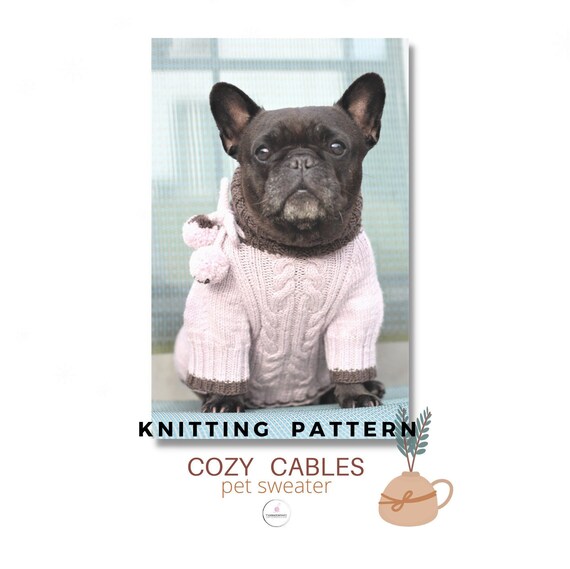 Knitting Pattern PDF French Bulldog Cabled Sweater With Etsy